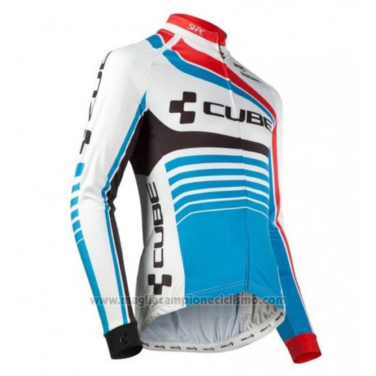 2016 Abbigliamento Ciclismo Cube Blu e Bianco Manica Lunga e Salopette
